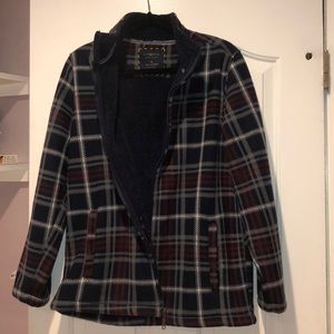🌳 Club room shirt jacket m plaid sherpa fleece